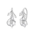 925 Sterling Silver Earrings with White Gold Plating and CZ