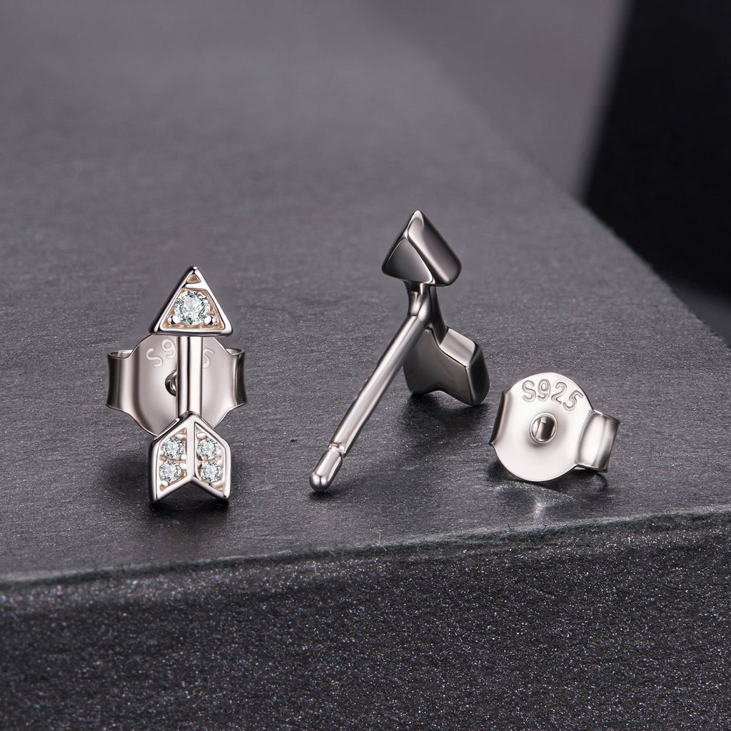 925 Sterling Silver 0.08ct and 0.12ct Moissanite Earrings in White Gold for Women