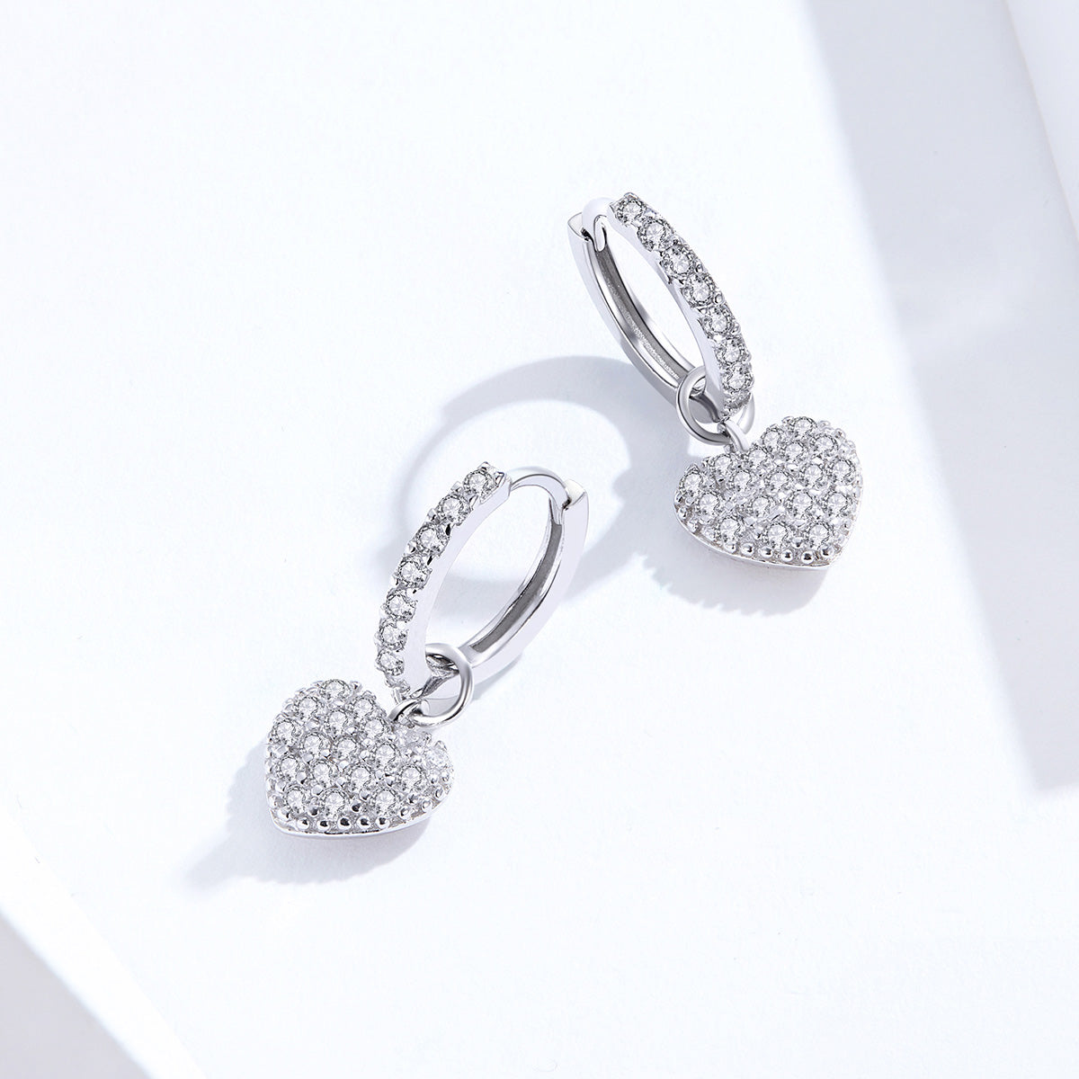 925 Sterling Silver CZ Pavé Setting Earrings for Women