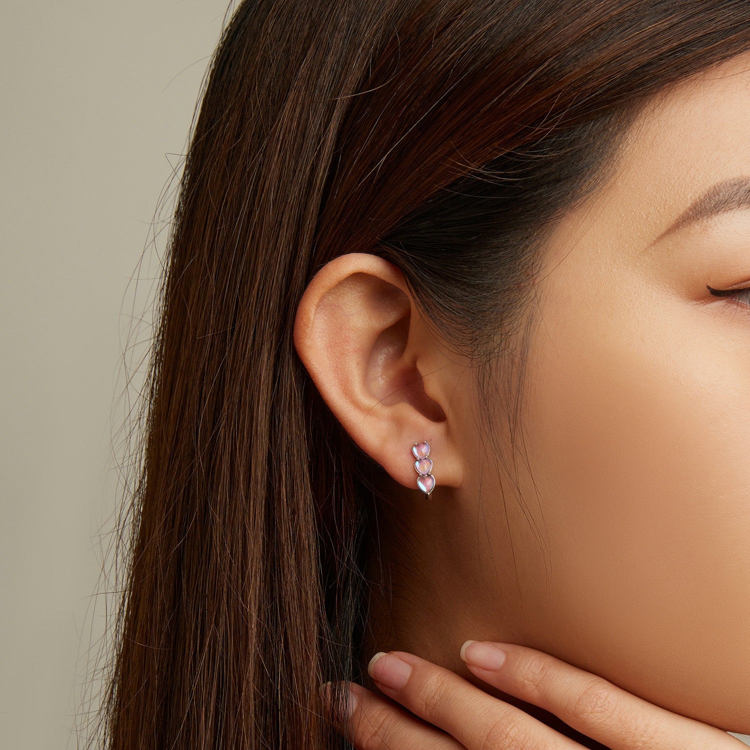 925 Sterling Silver Earrings with Transparent Glass for Women
