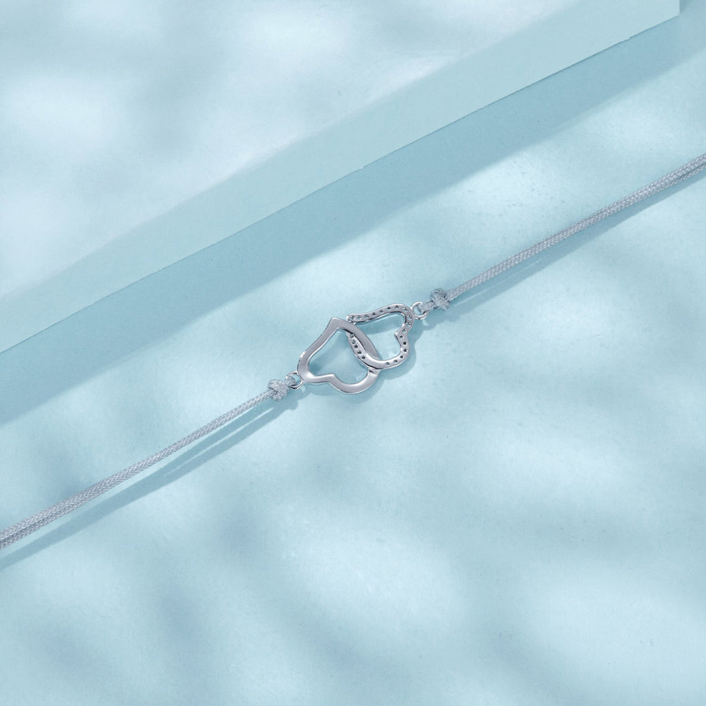 925 Sterling Silver Bracelet with Pavé Setting CZ, 170+50mm Length, White Gold Plated for Women