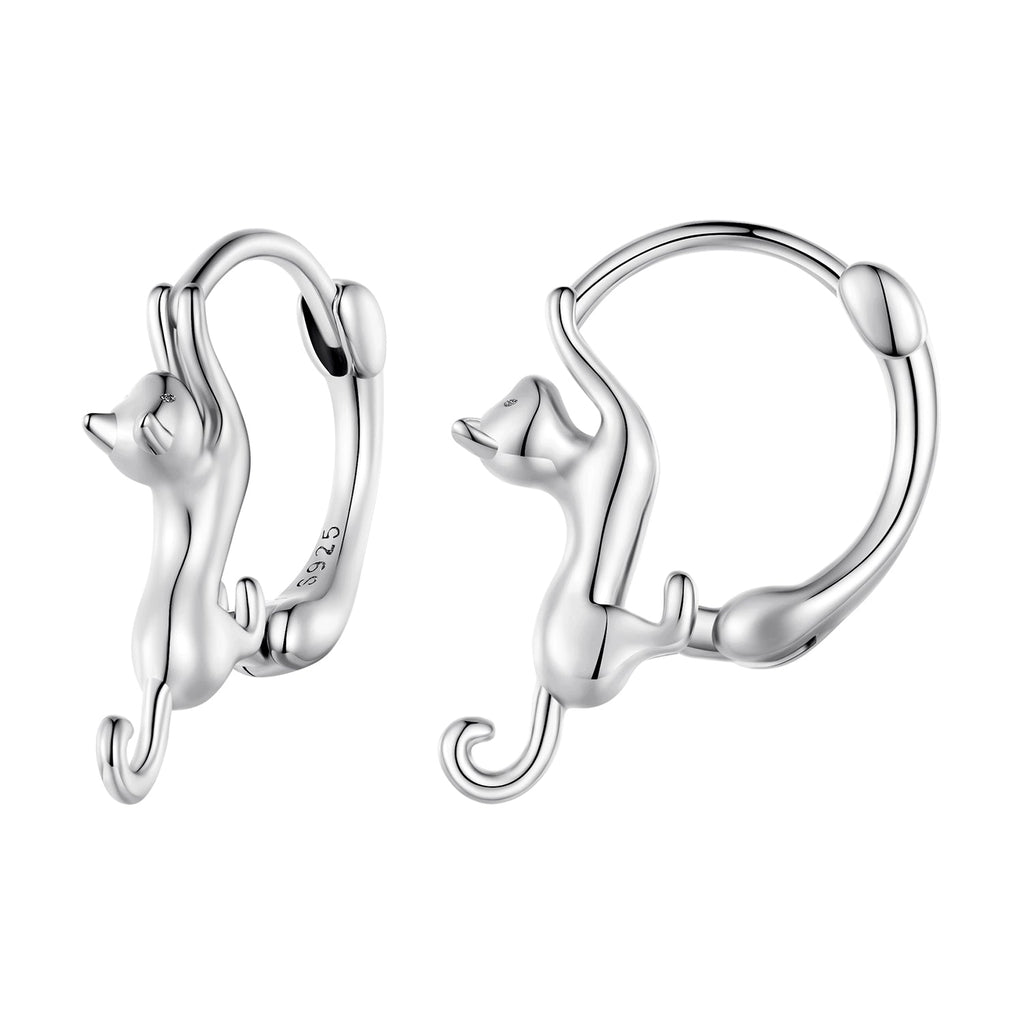 925 Sterling Silver Plated Gold Earrings Size 1.8cm for Women
