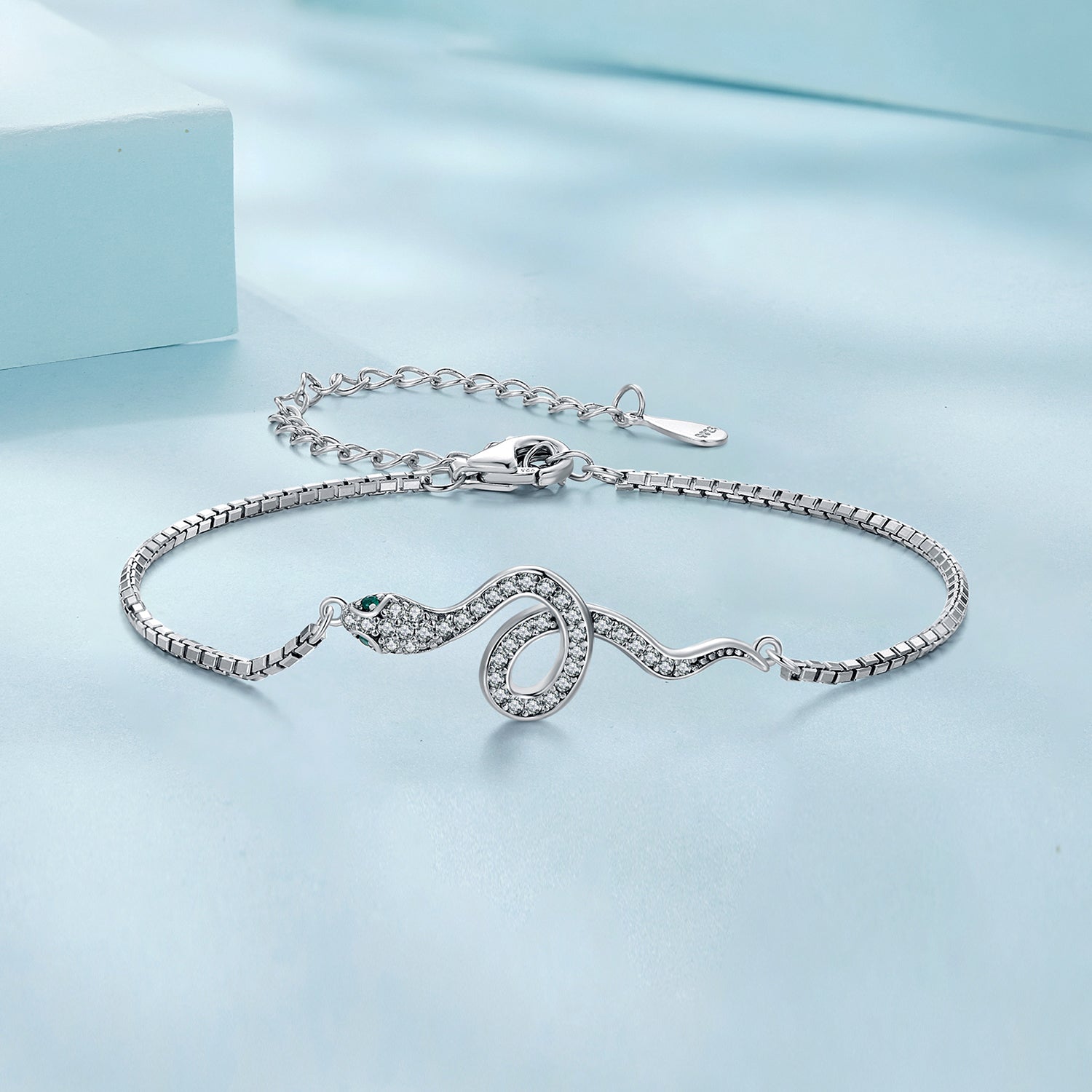 S925 Sterling Silver & Pavé CZ Platinum-Plated Bracelet