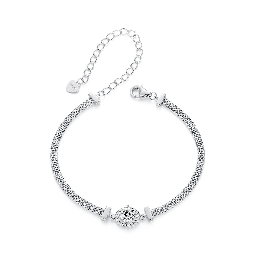 925 Sterling Silver 0.5 Carat Moissanite White Gold Plated Bracelet for Women