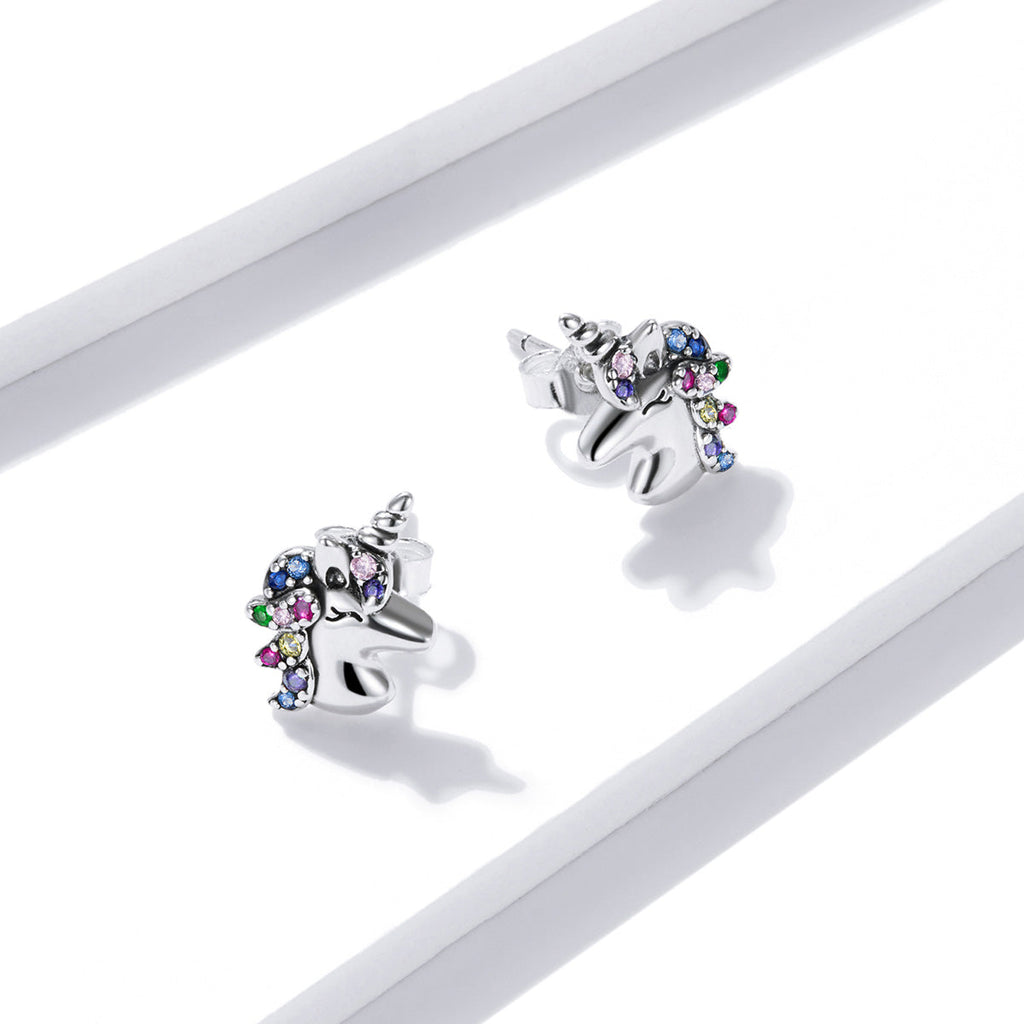 925 Sterling Silver Earrings with Pavé Setting CZ, Oxidized, 1.4x0.9cm for Women