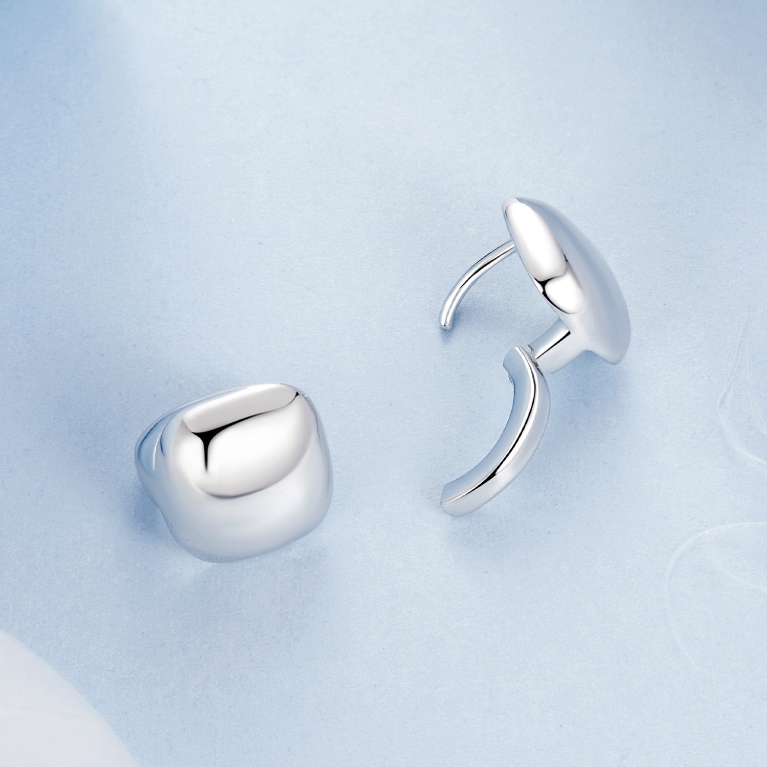 925 Sterling Silver Plated White Gold 10mm Earrings for Women