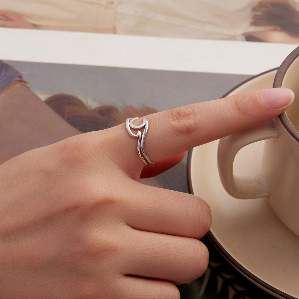 925 Sterling Silver Oxidized Ring for Men - Width 0.3-1.1cm