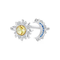 925 Sterling Silver Pavé CZ White Gold Plated Ring for Women