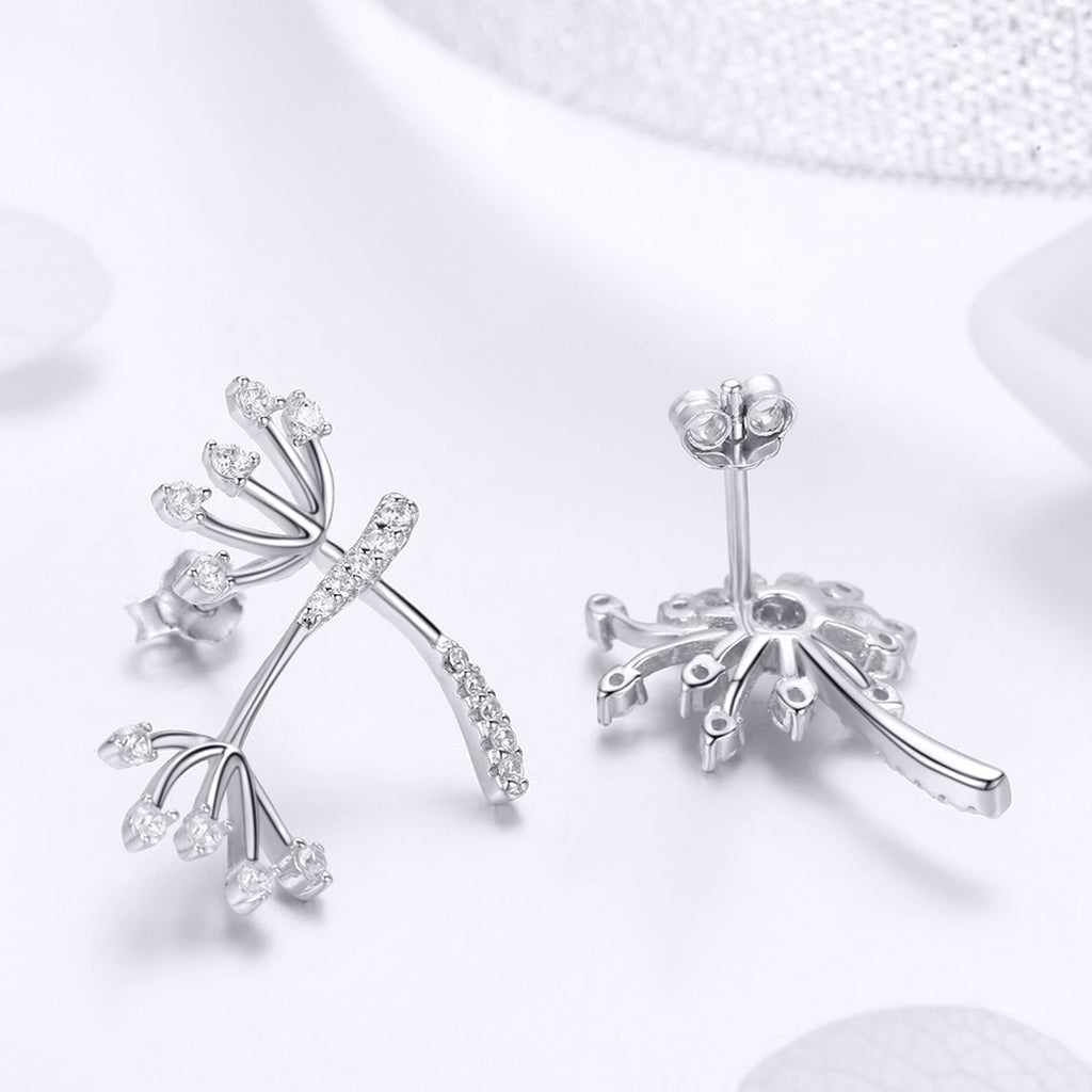 925 Sterling Silver Jewelry Set with Pavé Setting CZ, 2.0*1.4cm