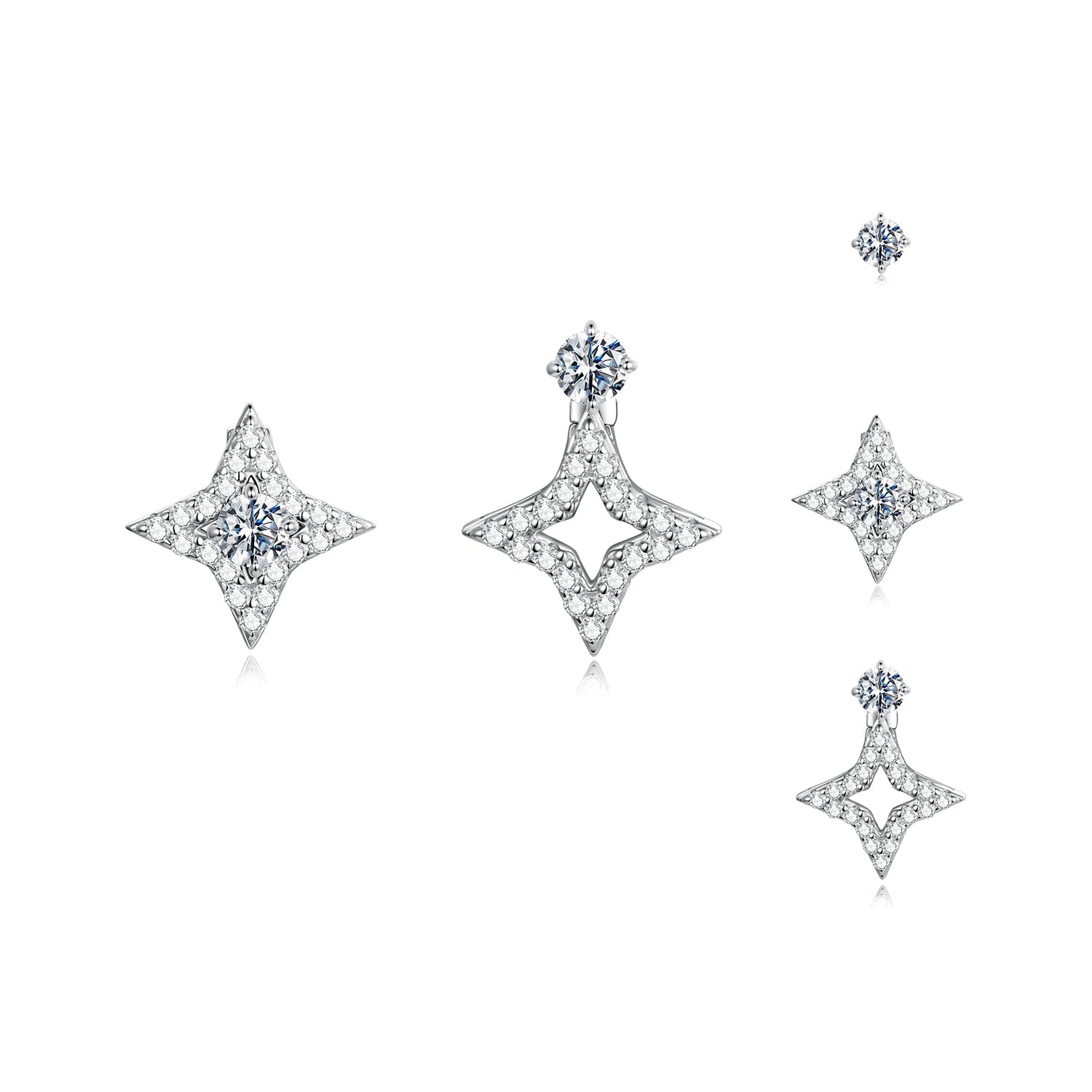 925 Sterling Silver Moissanite 0.1ct Earrings for Women