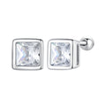925 Sterling Silver 5mm Pavé Setting CZ Earrings for Women
