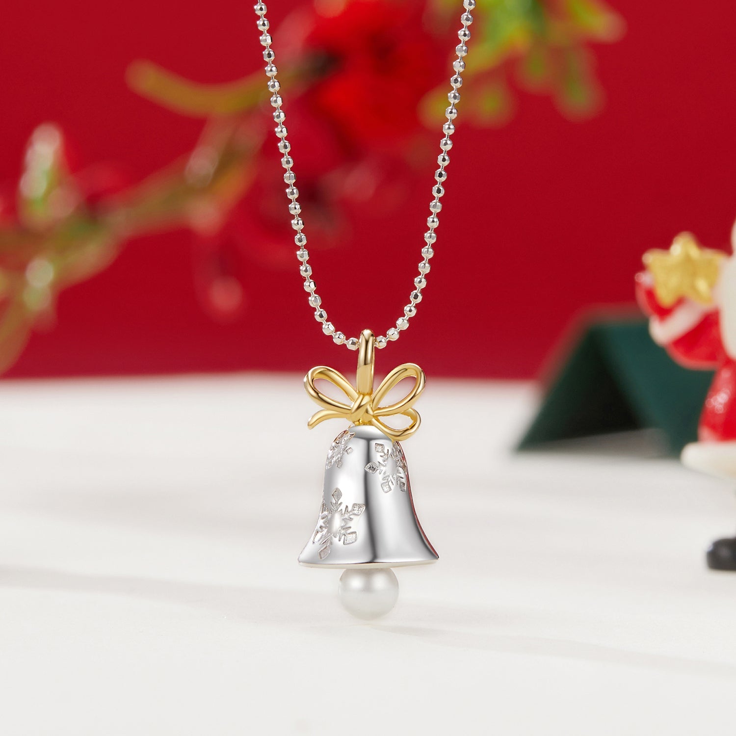 925 Sterling Silver Necklace with Quality Shell Pearl, Length 40+5cm, for Women