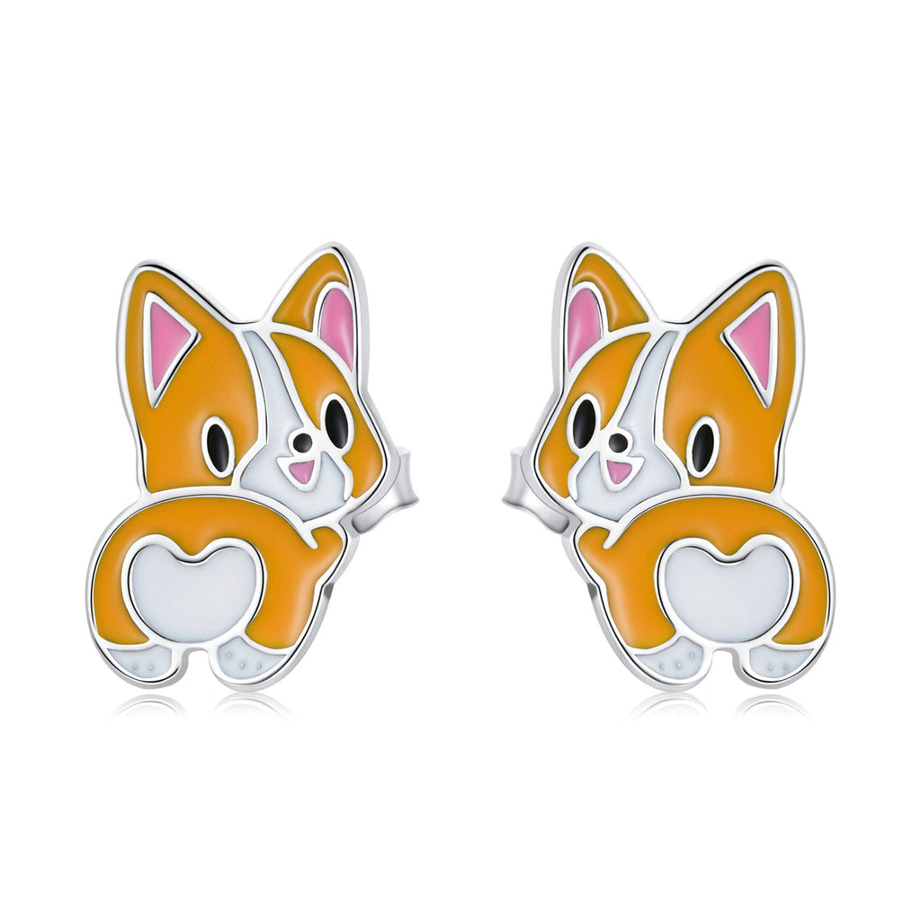S925 Sterling Silver Oxidized Enamel Earrings