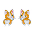 S925 Sterling Silver Oxidized Enamel Earrings