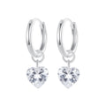 925 Sterling Silver Earrings with Pavé Setting CZ and White Gold Plating for Women