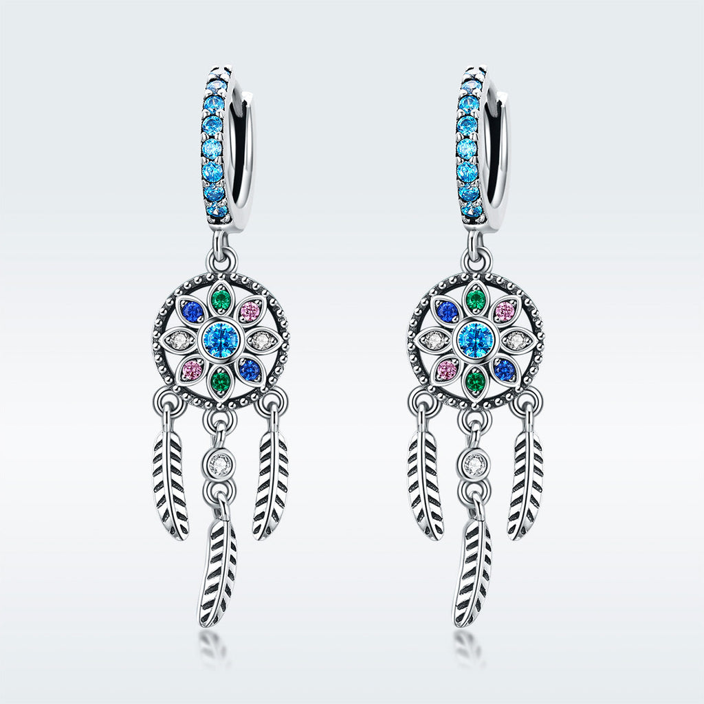 925 Sterling Silver Oxidized Silver Pavé CZ Earrings for Women, Size: 4*1 cm
