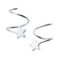 925 Sterling Silver Pentagram Earrings