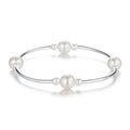 925 Sterling Silver Shell Pearl Stretchable Bracelet for Women