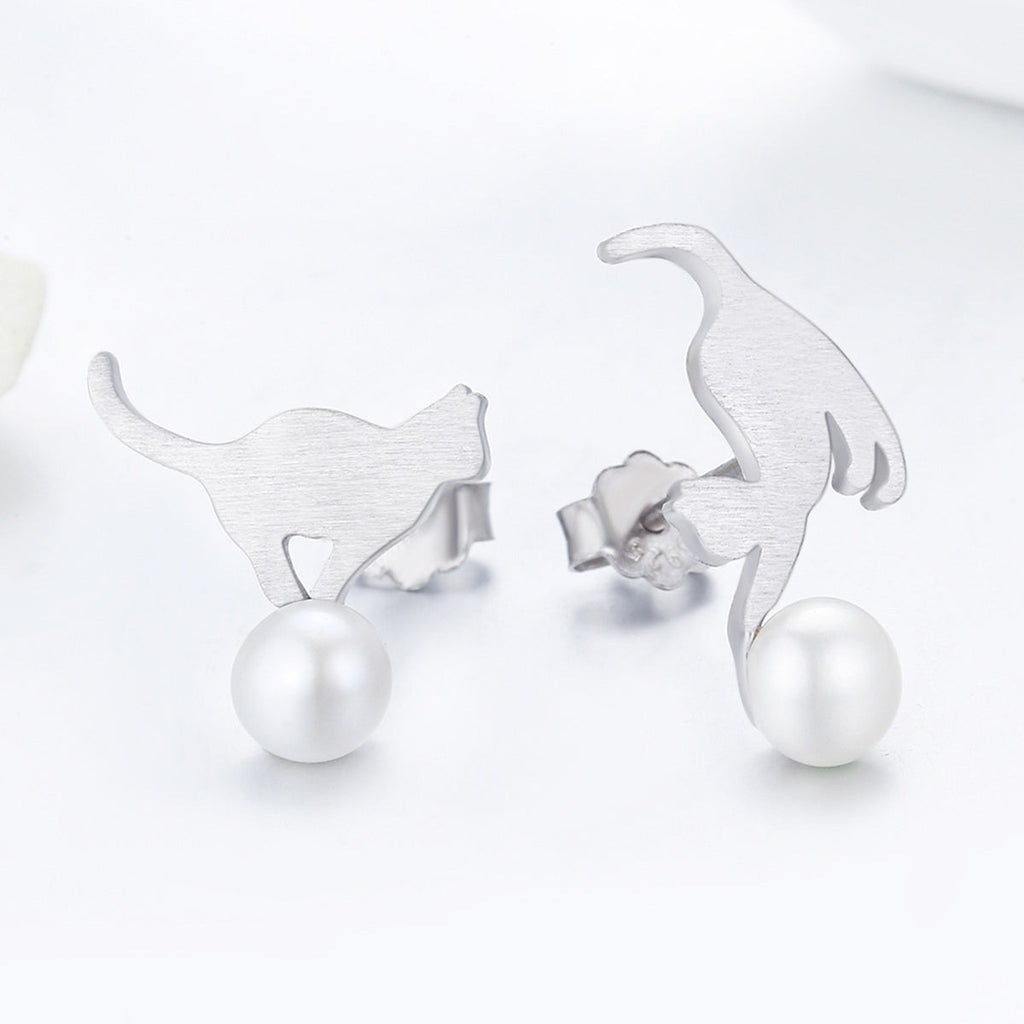 925 Sterling Silver Shell Pearl Earrings for Women