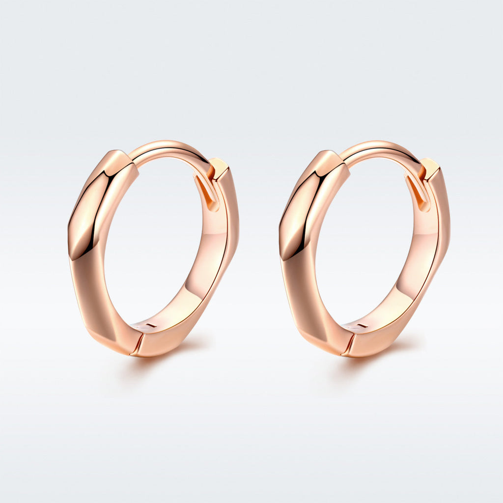S925 Sterling Silver Plated Rose Gold Earrings
