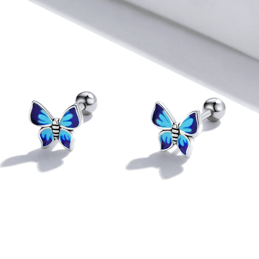 S925 Sterling Silver Enamel Oxidized Earrings for Women