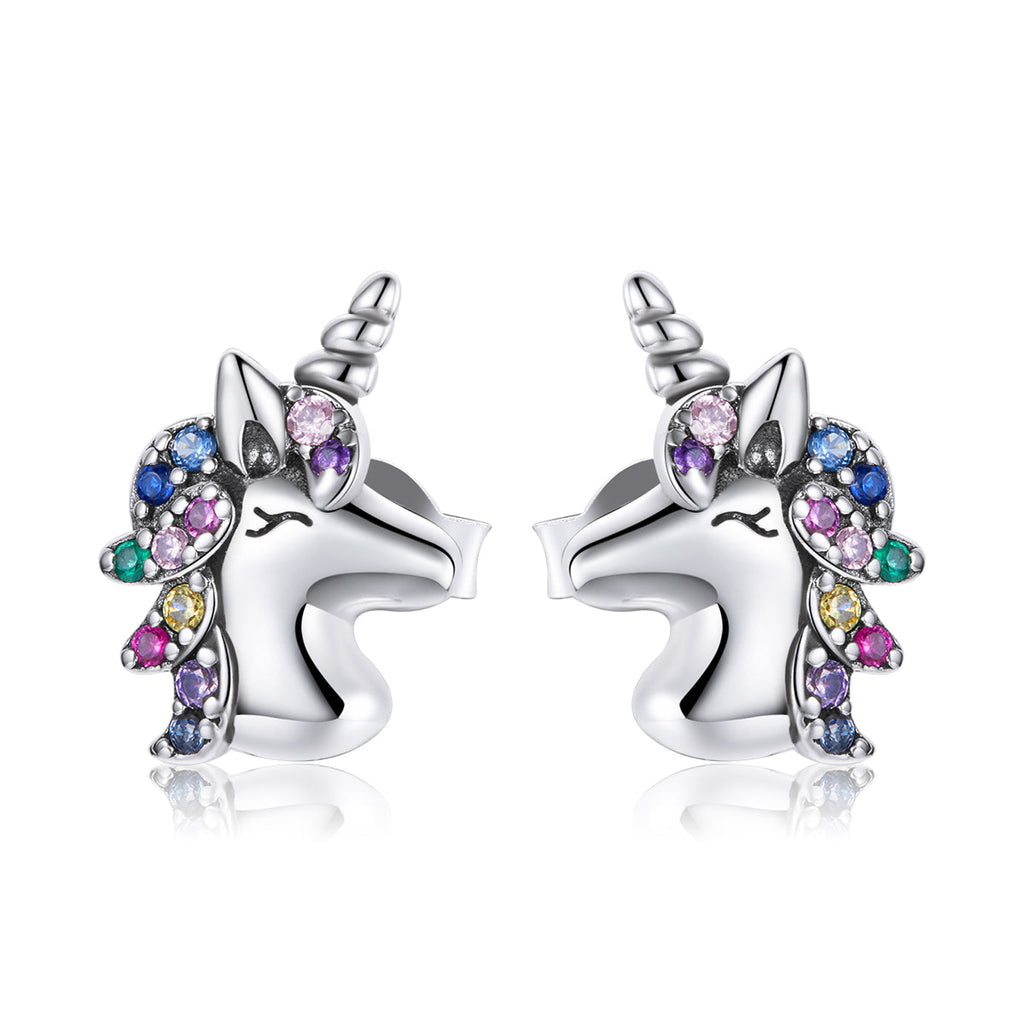 925 Sterling Silver Earrings with Pavé Setting CZ, Oxidized, 1.4x0.9cm for Women