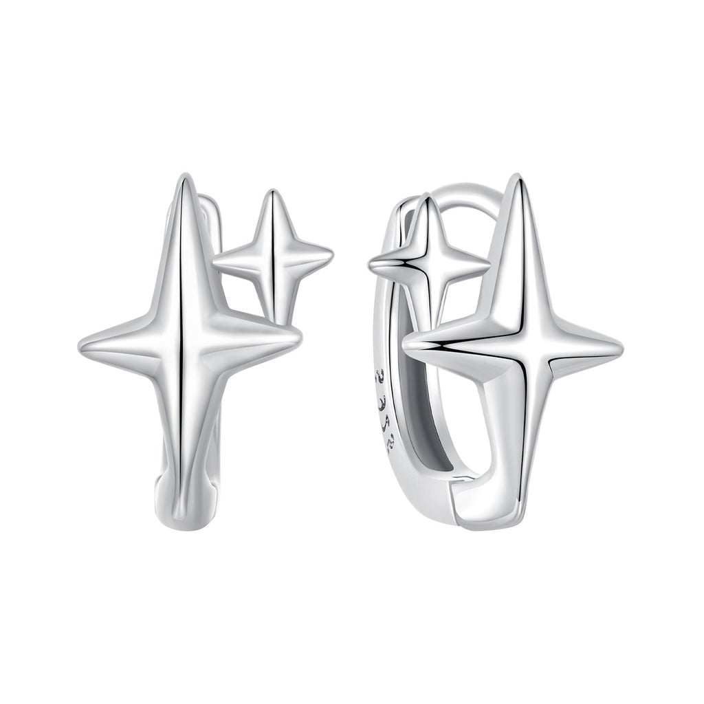 925 Sterling Silver Earrings with White Gold Plating, Size 1.2*0.9cm for Women