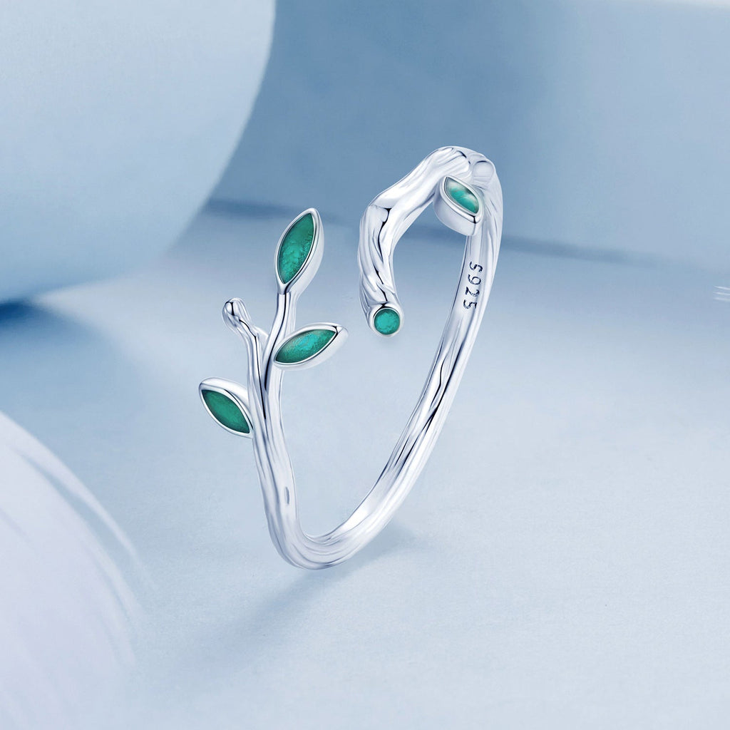 925 Sterling Silver Enamel Waves Ring for Women
