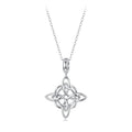 925 Sterling Silver Necklace with White Gold Plating and CZ - 40+5cm for Women