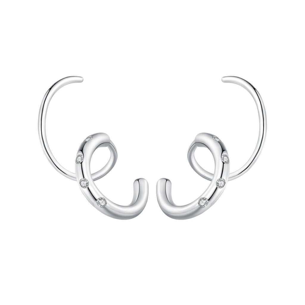 925 Sterling Silver CZ Pavé Earrings for Women
