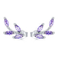 925 Sterling Silver Earrings with CZ and Oxidized Finish - 1.3*0.6cm