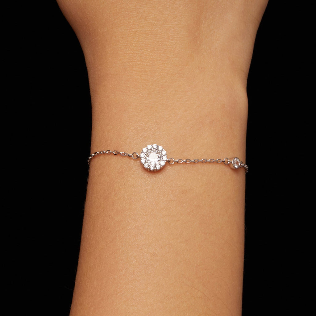 925 Sterling Silver Moissanite 0.5ct Bracelet with Pavé Setting for Women