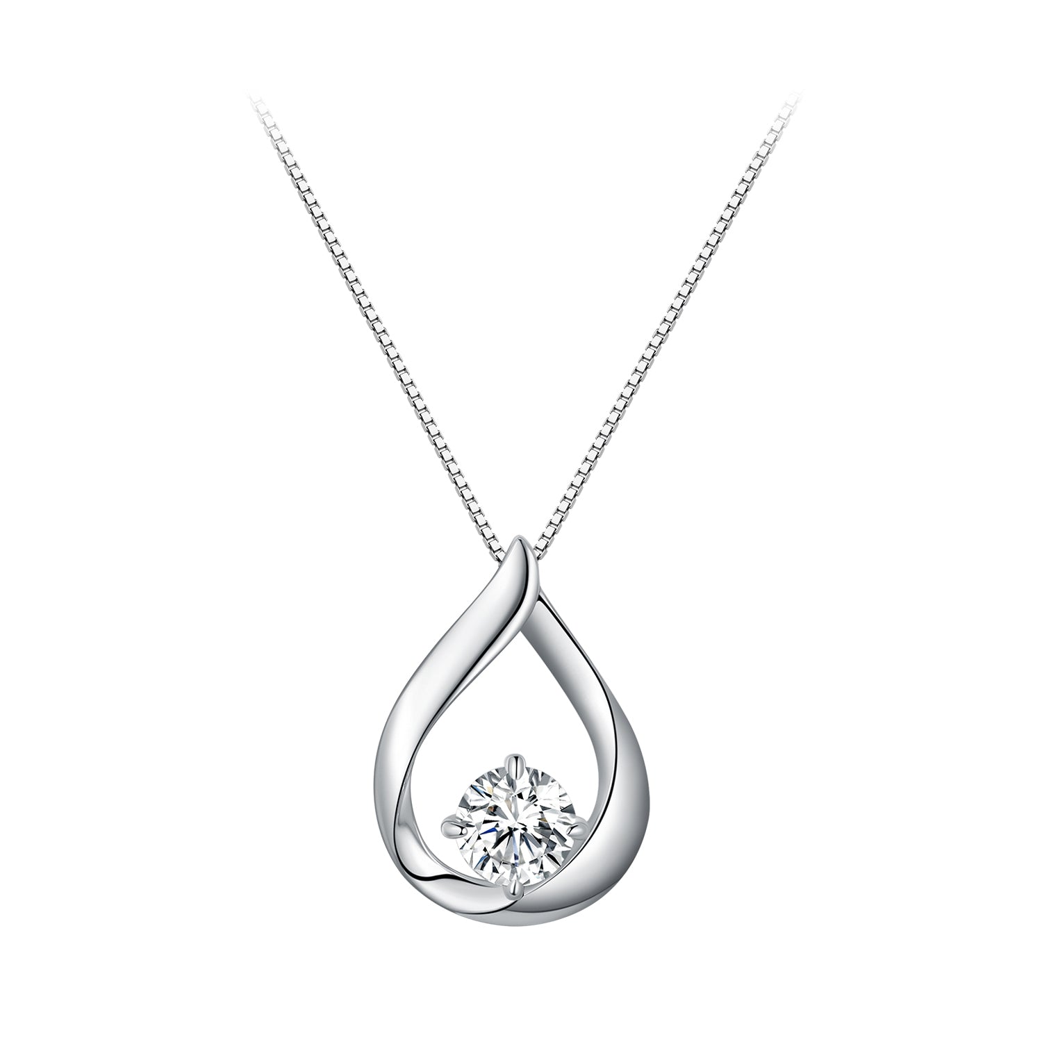 925 Sterling Silver Necklace with 1 Carat Moissanite - 400mm Length for Women
