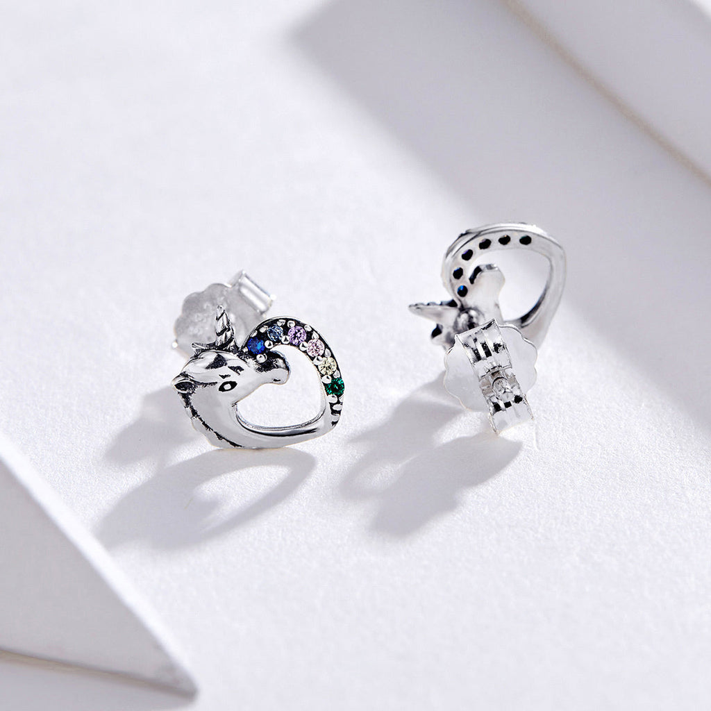 925 Sterling Silver Earrings with Oxidized Finish and Pavé Setting