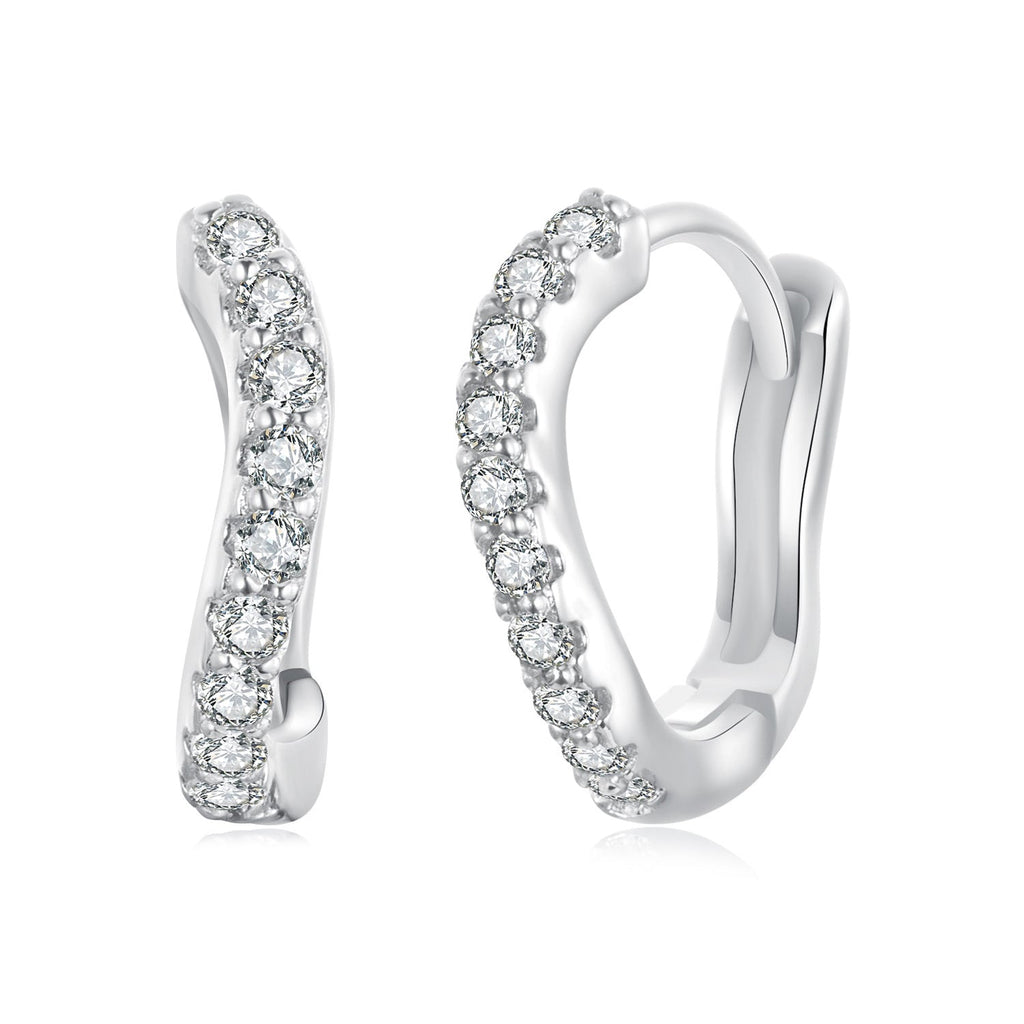 925 Sterling Silver Pavé CZ Earrings for Women