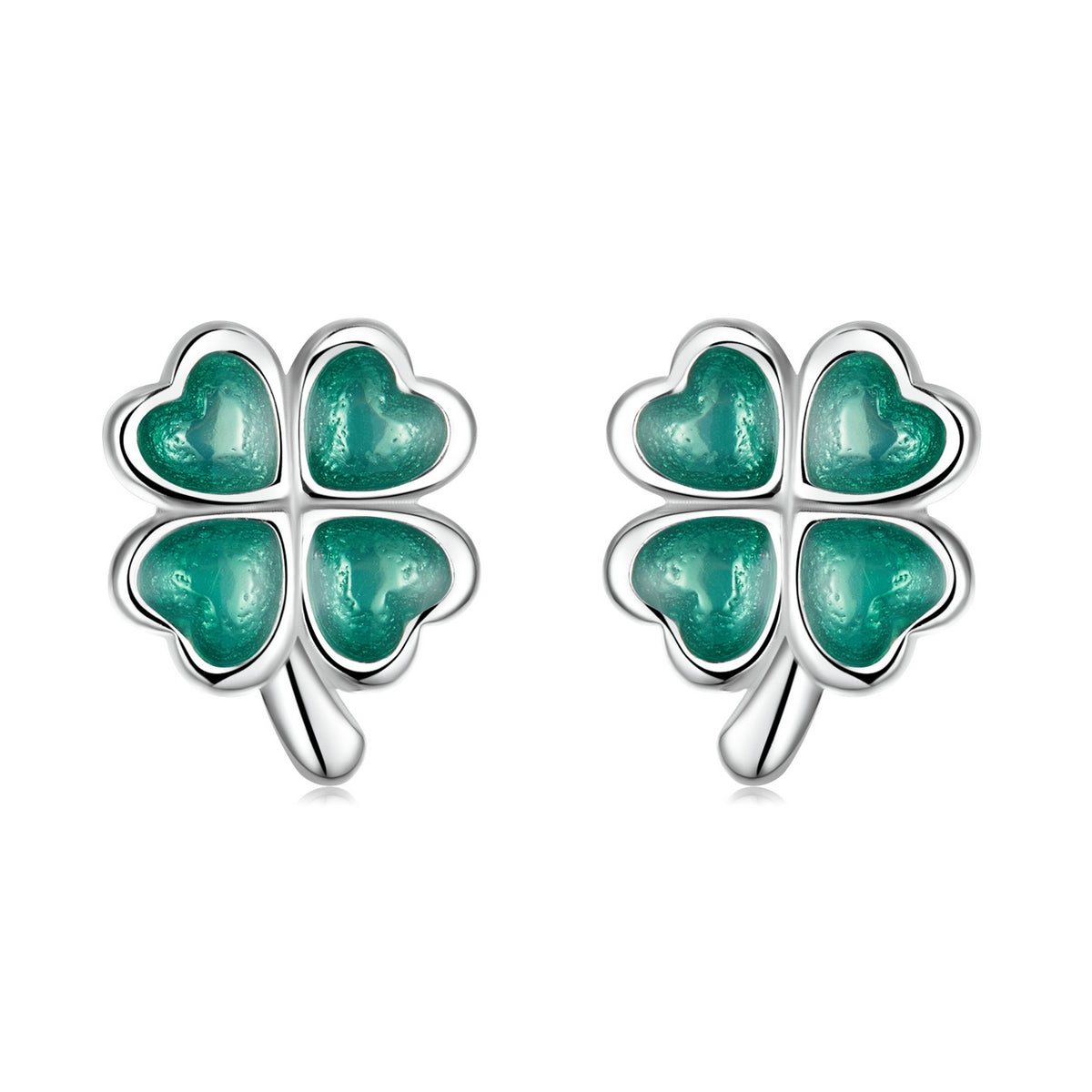 925 Sterling Silver Enamel Plated Platinum Earrings for Women