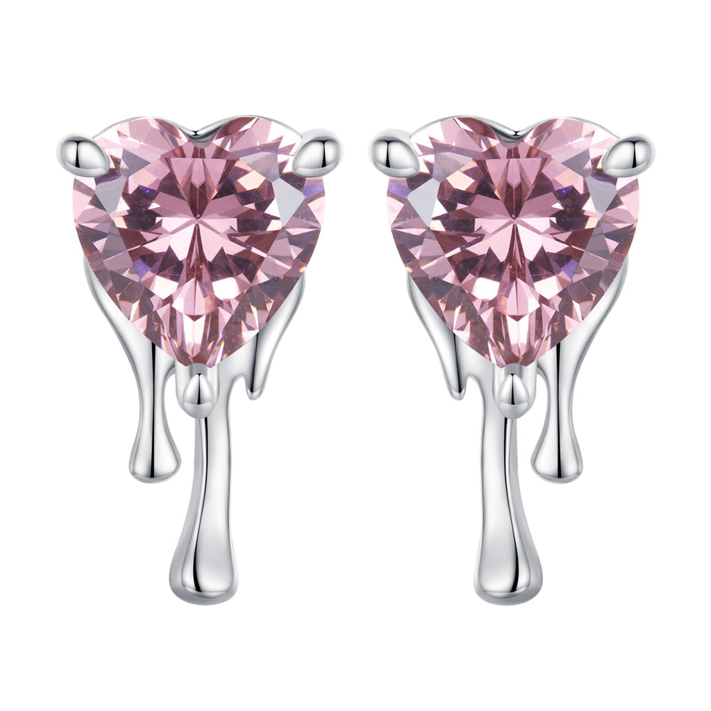 925 Sterling Silver CZ Earrings with Pavé Setting for Women