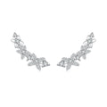 925 Sterling Silver White Gold Plated CZ Earrings 0.5*1.8cm for Women