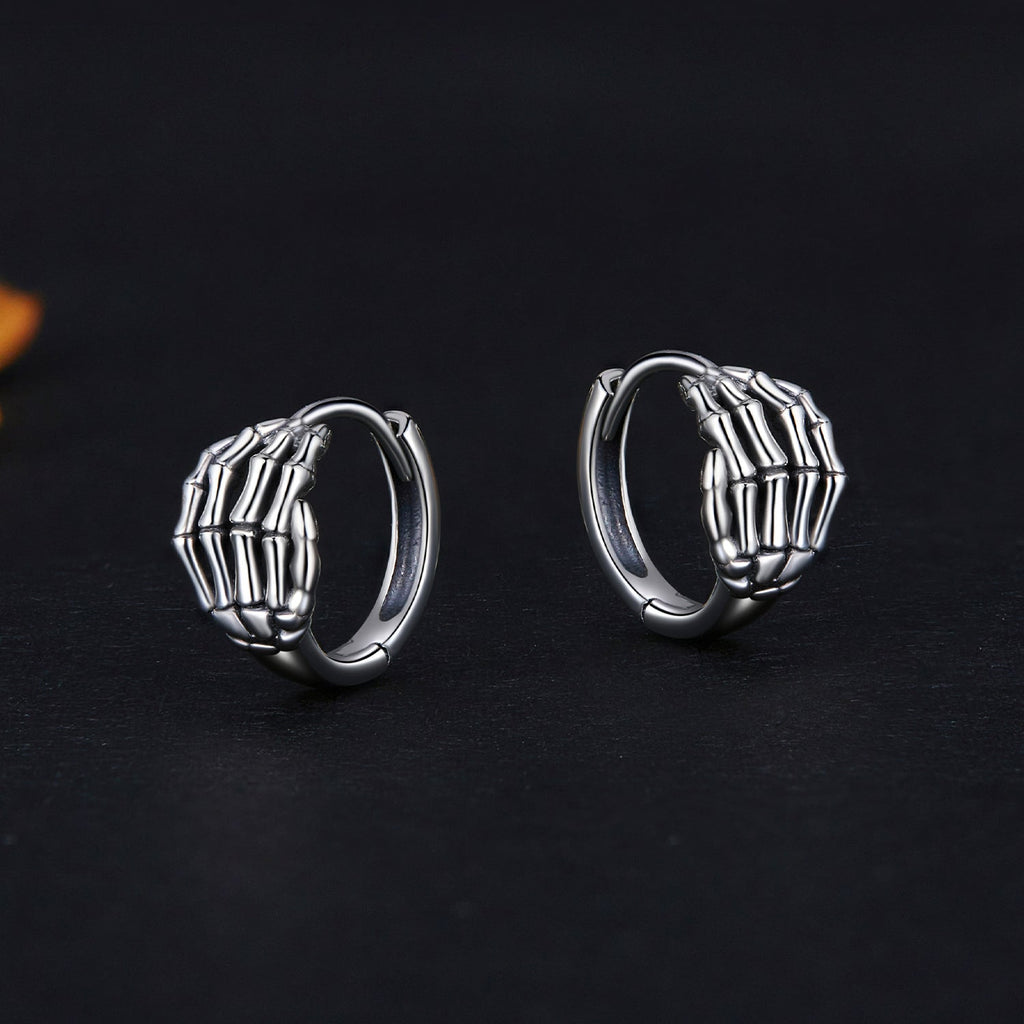 925 Sterling Silver Oxidized Earrings 12x7mm for Women