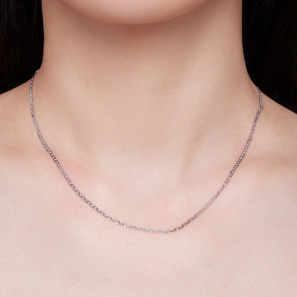 925 Sterling Silver Plated Platinum 45cm Necklace