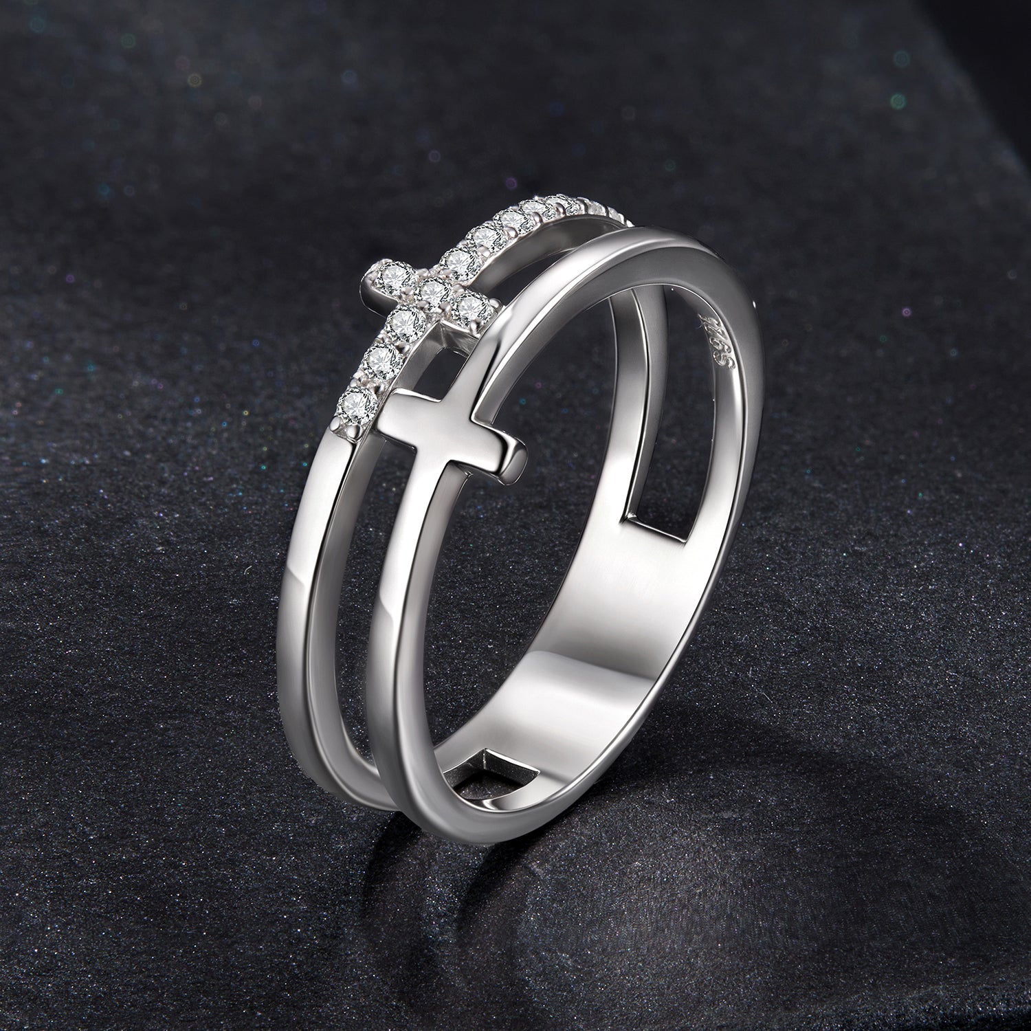 925 Sterling Silver Moissanite Engagement Ring for Women Size 6