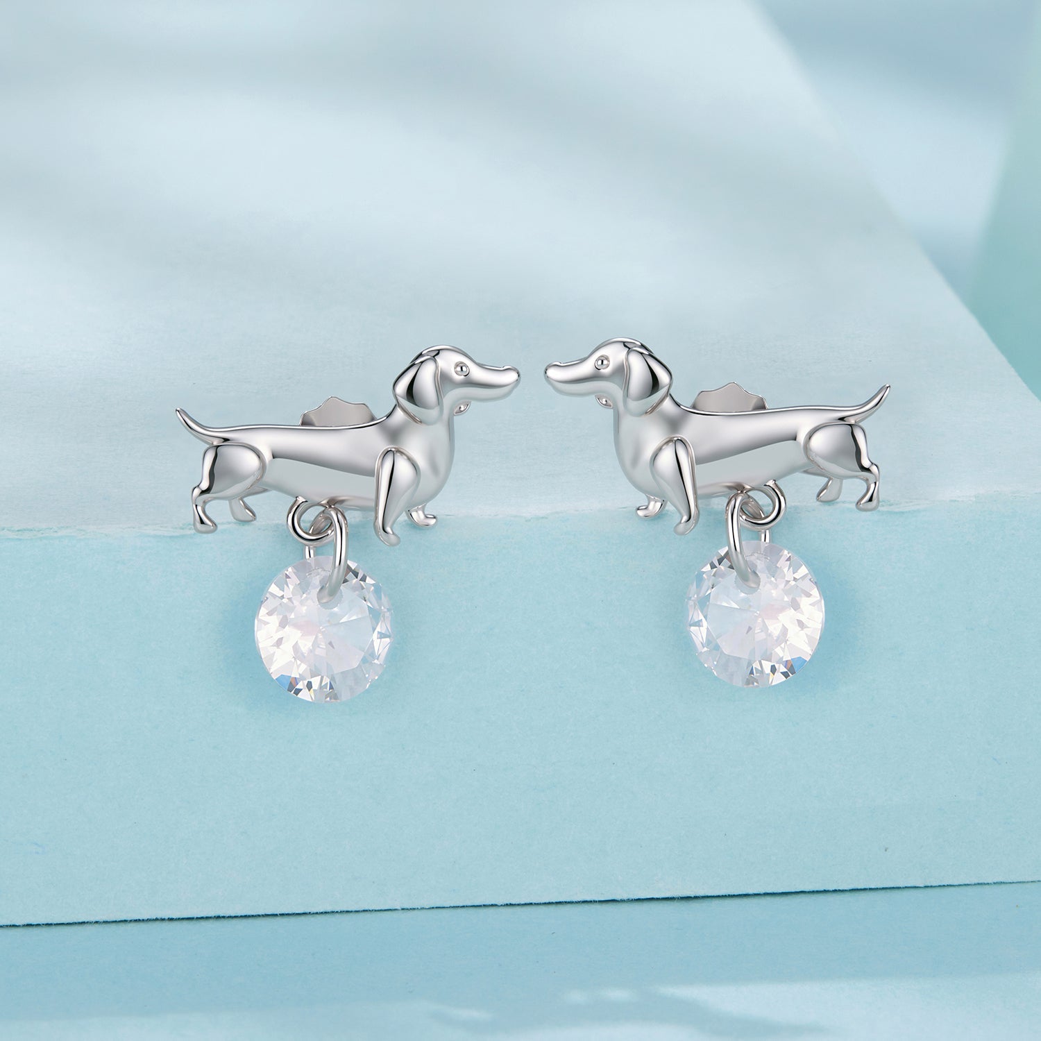 925 Sterling Silver White Gold Plated Pavé Setting CZ Earrings for Women