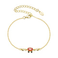 925 Sterling Silver Gold Plated CZ Bracelet 15+6cm for Women