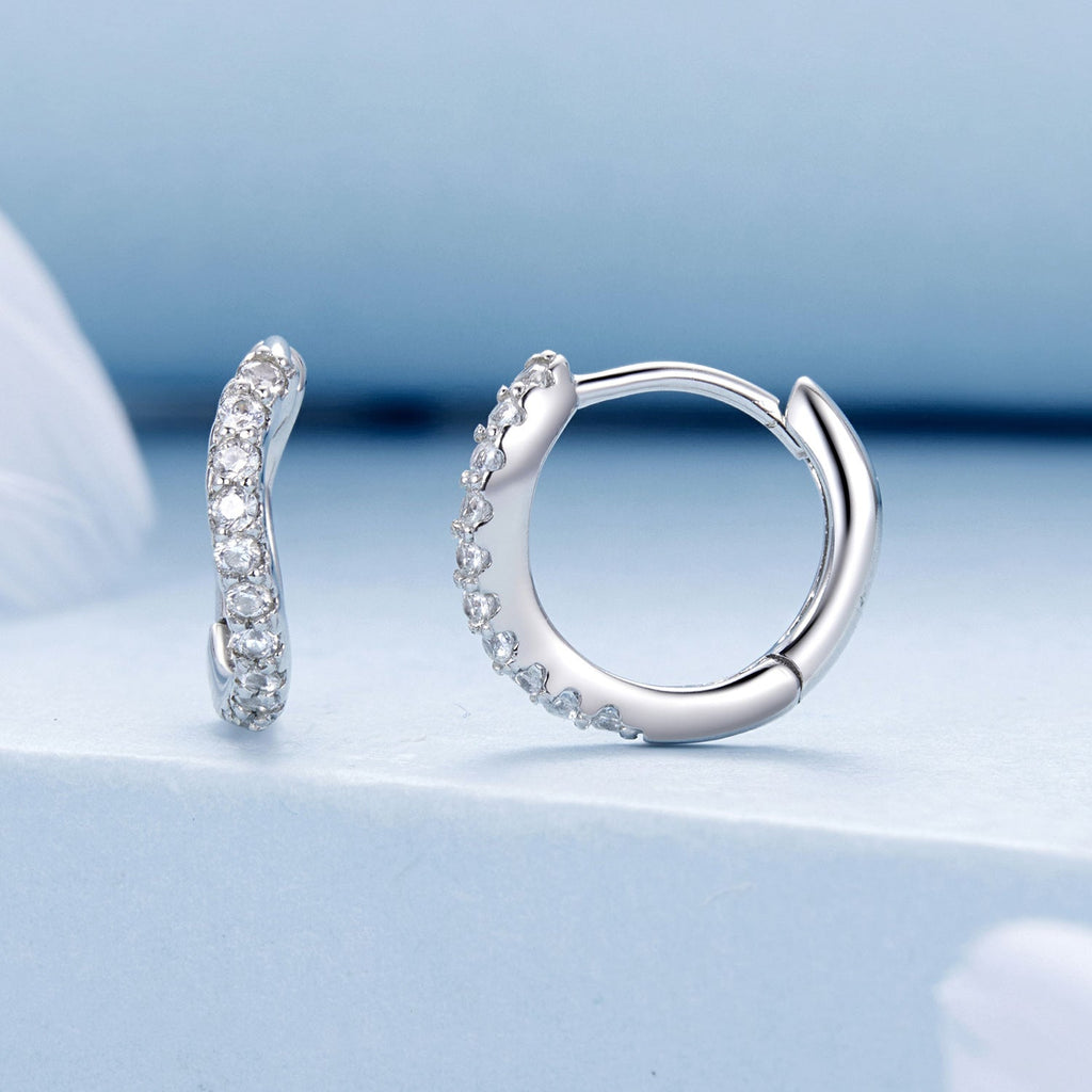 925 Sterling Silver Pavé CZ Earrings for Women