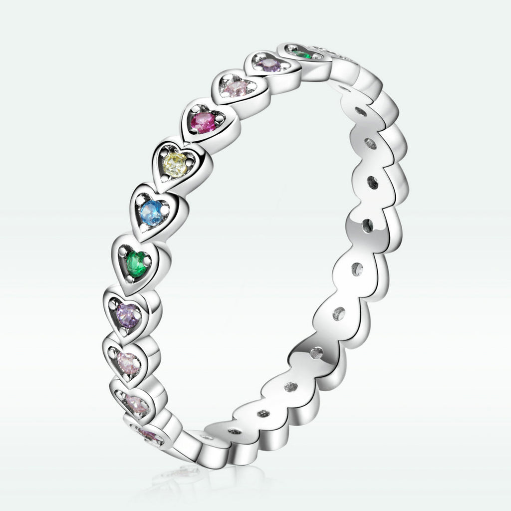 925 Sterling Silver & Platinum Plated 0.29cm CZ Ring for Women Size 6.0