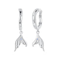 925 Sterling Silver Earrings with Nano Opal Stone and CZ in White Gold Finish