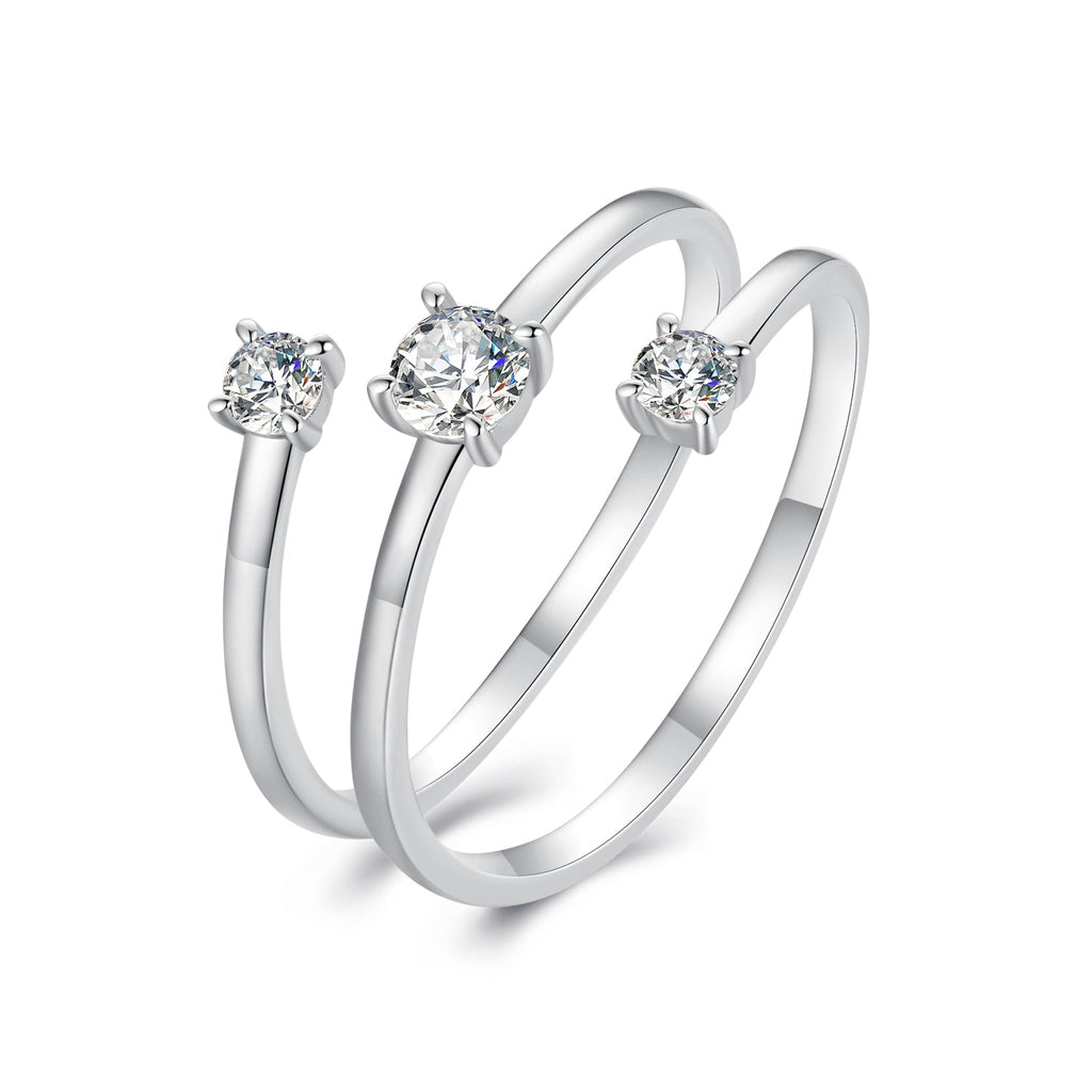925 Sterling Silver 3mm Moissanite Ring for Women