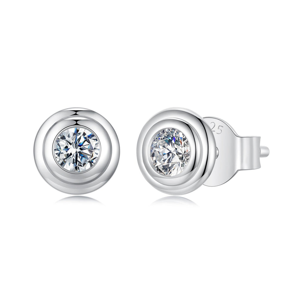 925 Sterling Silver 0.1 Carat Genuine Moissanite Earrings for Women