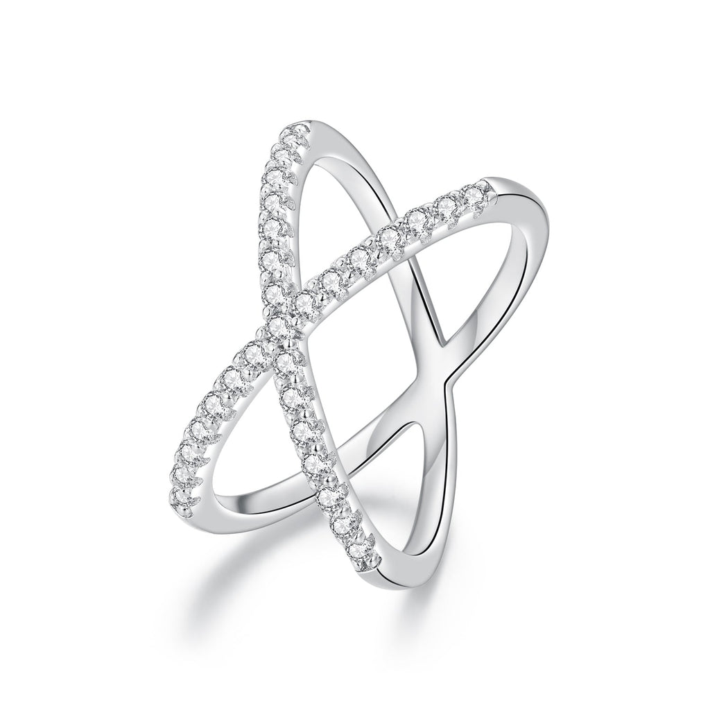 S925 Sterling Silver Moissanite Ring Size 8