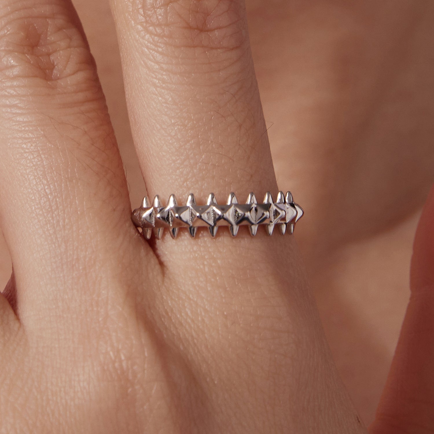 925 Sterling Silver + Plated White Gold 0.24cm Ring for Women